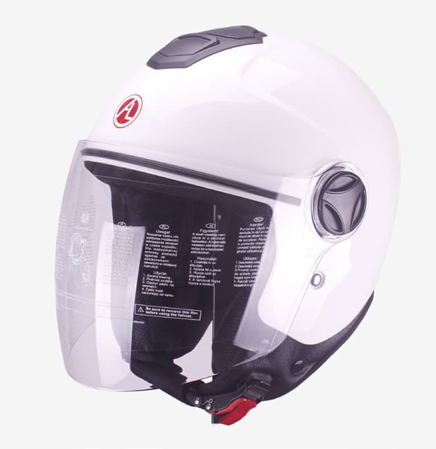 Casco Demi-Jet Mod. 106 Vis. Adesivi Bianco