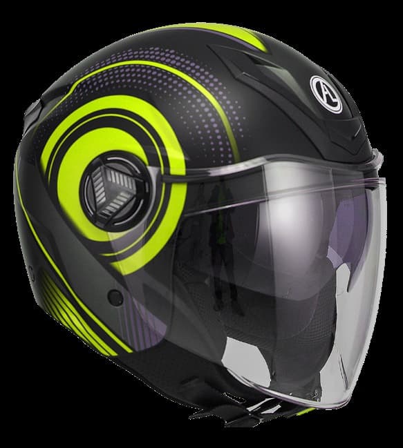 Casco Jet Mod. 111 D/V Circle Nero Giallo Mis.