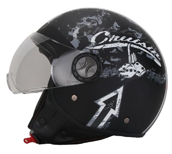 Casco Demi-Jet Mod. 101 V/Elic. Up Bianco