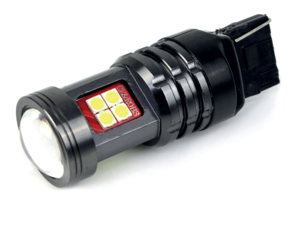 Cp. Lampade LED 12/24V T20-7440- W21 W Alta Lumin. 800 Lm 6000K Luce Aran