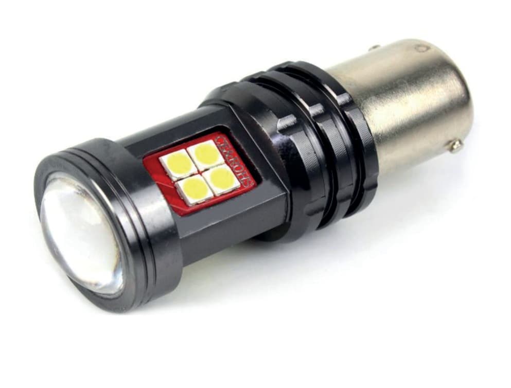 Cp. Lampade LED 12/24V Ba15S-1156- P 21W Singolo Filamento Alta Lumin. 80