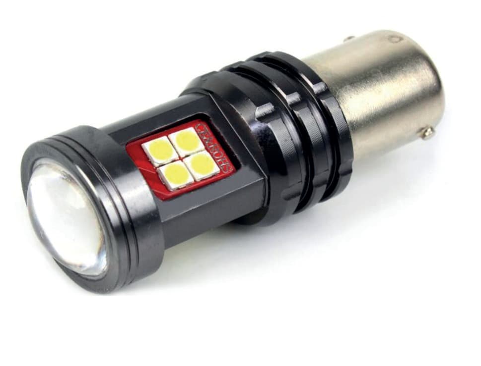 Cp. Lampade LED 12/24V Ba15S-1156- P 21W Singolo Filamento Alta Lumin. 80