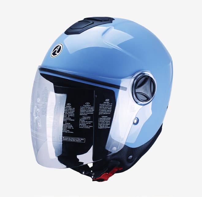 Casco Demi-Jet Mod. 106 Vis. Adesivi Azzuro