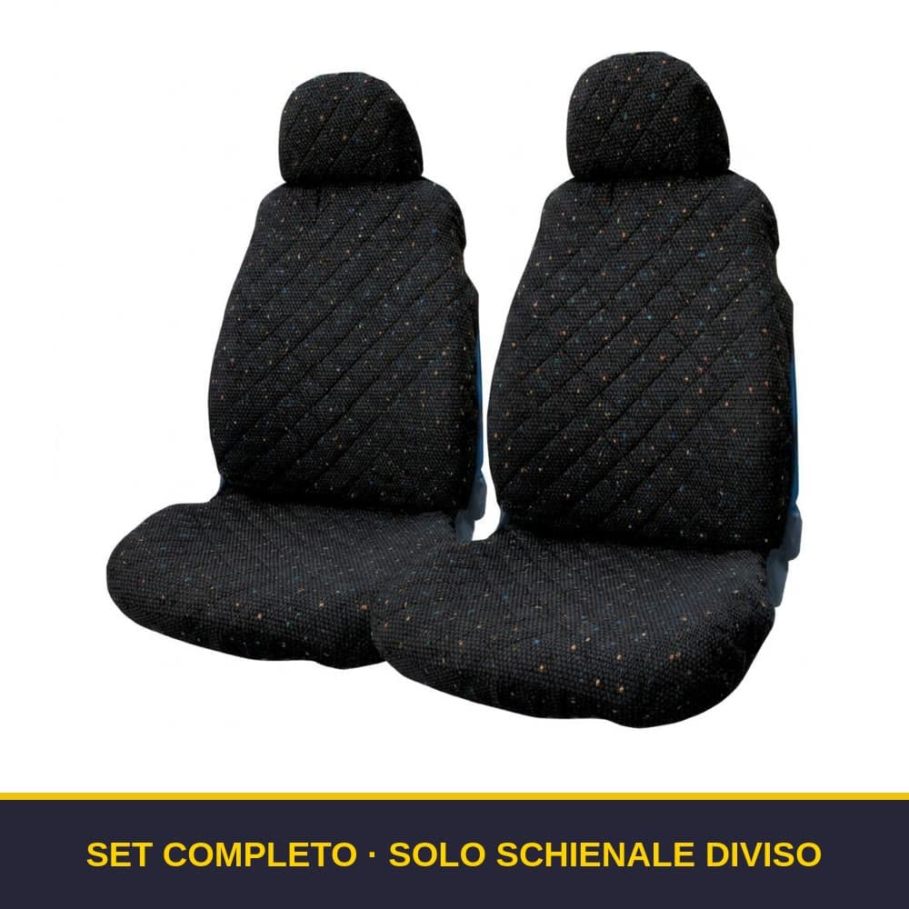 Coprisedili auto trapuntati universali Jumbo Fantasy – set completo con posteriore diviso 3/4 solo schienale