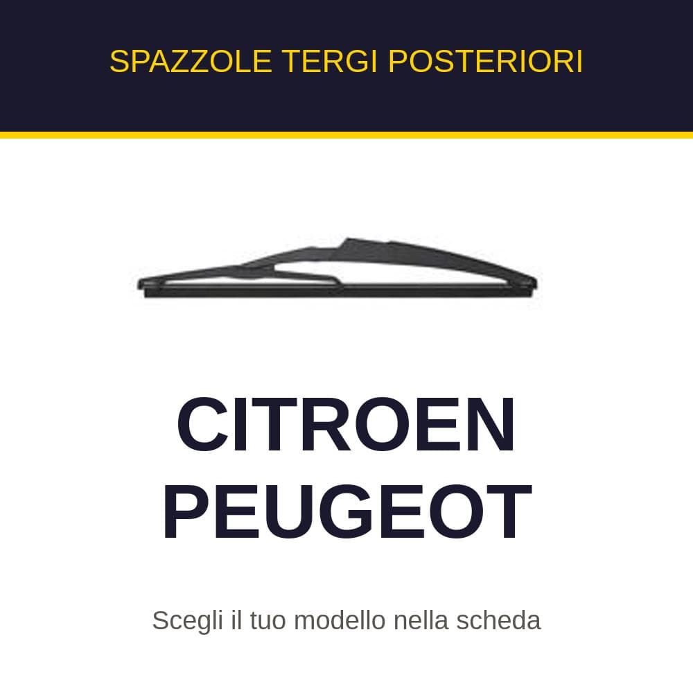 Spazzole tergi posteriori Citroen e Peugeot