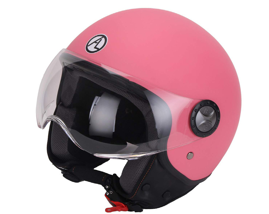 Casco Demi-Jet Mod. 101 V/Elic. Rosa Opaco Mis.